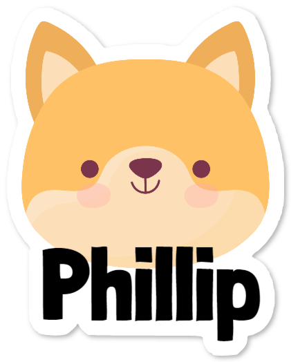 Muursticker met vos en naam – Phillip