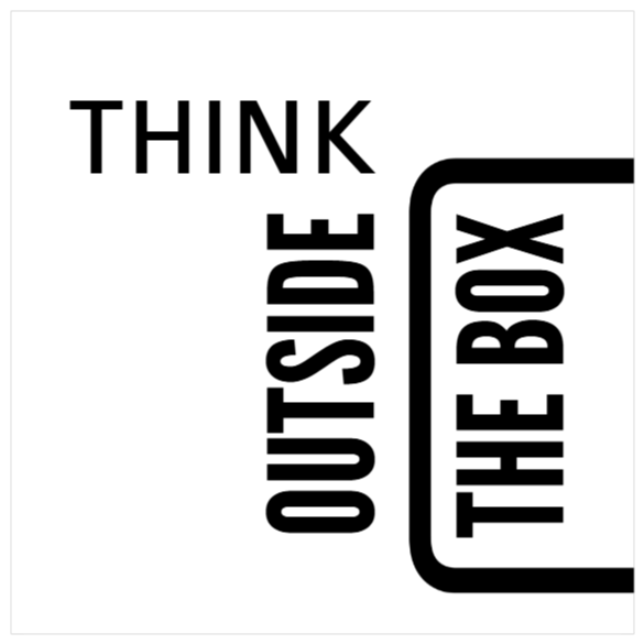 Muursticker met citaat – Think outside the box